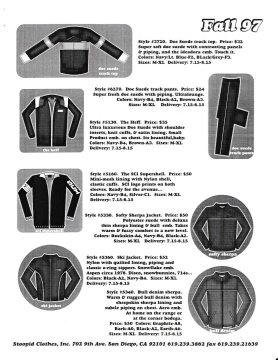 Stoopid Clothing Catalog - Fall 1997