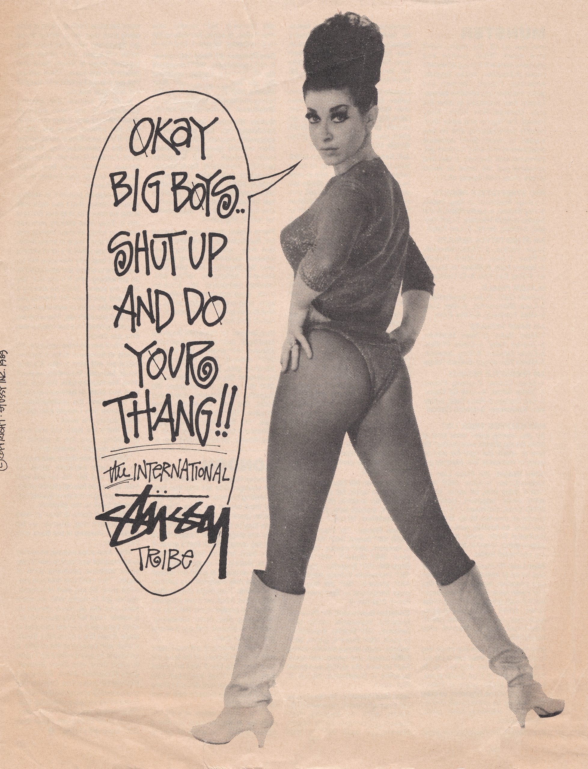 Stussy Ad Okay Big Boys, Shut Up And Do Your Thang, 1990