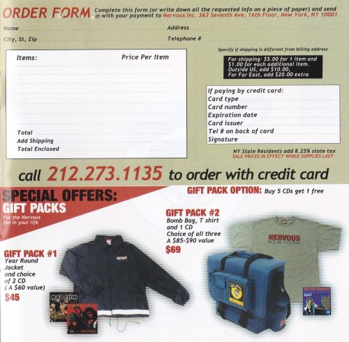 Nervous Records Label Gear 1999
