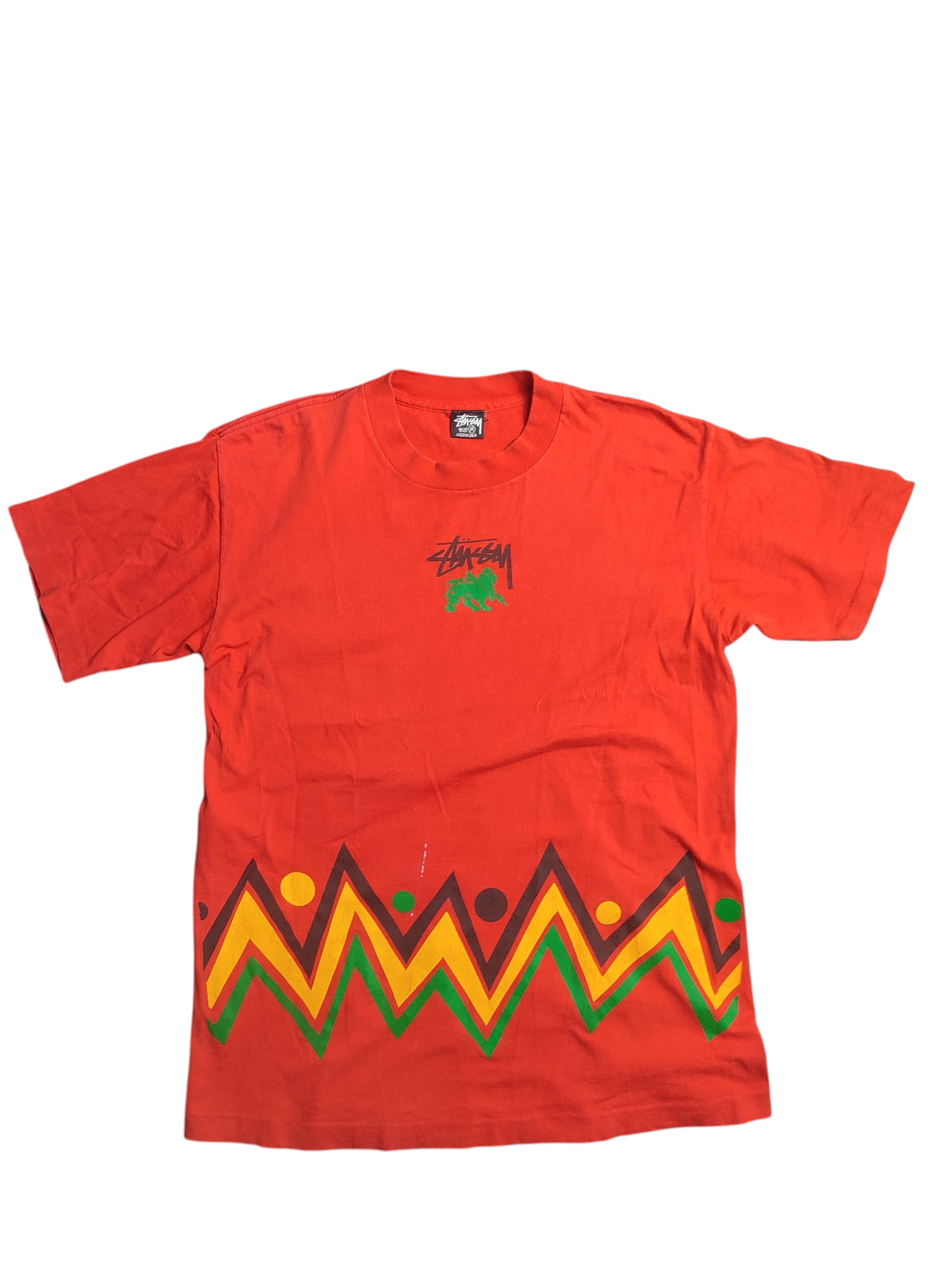 Stussy Rasta Zig-Zag 1980s Vintage Tshirt